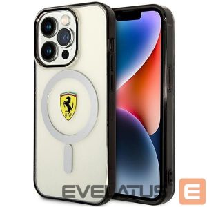 Back panel cover Ferrari  Ferrari FEHMP14LURKT iPhone 14 Pro 6.1" clear/transparent hardcase Outline Magsafe 