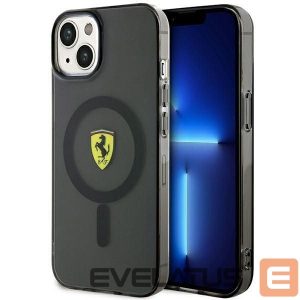 Back panel cover Ferrari  Ferrari FEHMP14MURKK iPhone 14 Plus 6.7" black/black hardcase Translucent Magsafe 