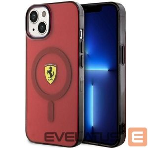 Back panel cover Ferrari  Ferrari FEHMP14SURKR iPhone 14 6.1" red/red hardcase Translucent Magsafe 
