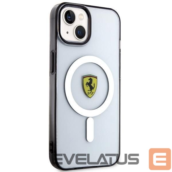 Back panel cover Ferrari Ferrari FEHMP14SURKT iPhone 14 6.1" clear/transparent hardcase Outline Magsafe
