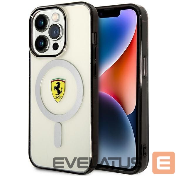 Back panel cover Ferrari Ferrari FEHMP14XURKT iPhone 14 Pro Max 6.7" clear/transparent hardcase Outline Magsafe