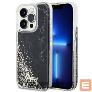 Back panel cover Guess  Guess GUHCP14LLCSGSGK iPhone 14 Pro 6.1" black/black hardcase Liquid Glitter Marble
