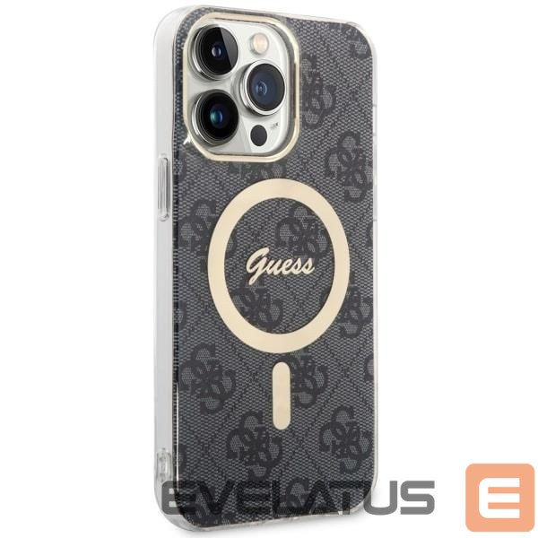 Back panel cover Guess Guess 4G MagSafe case for iPhone 14 Pro Max - black