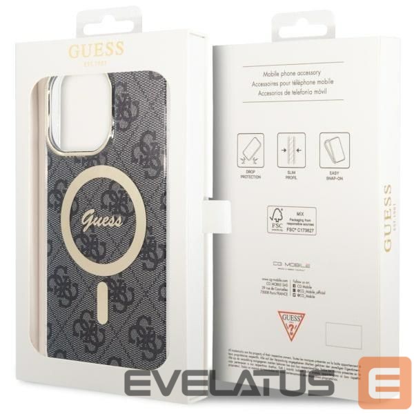 Back panel cover Guess Guess 4G MagSafe case for iPhone 14 Pro Max - black