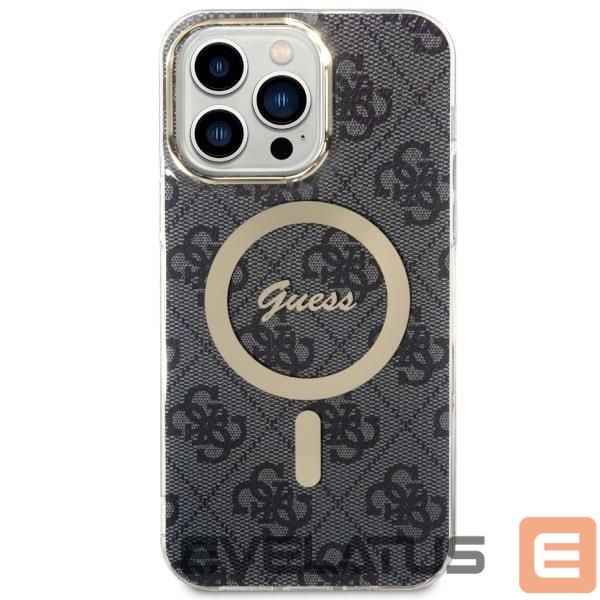 Back panel cover Guess Guess 4G MagSafe case for iPhone 14 Pro Max - black