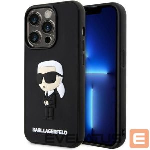 Back panel cover Karl Lagerfeld  Karl Lagerfeld KLHCP14L3DRKINK iPhone 14 Pro 6.1" black/black hardcase Rubber Ikonik 3D 