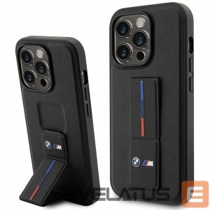 Back panel cover BMW  Case BMW BMHCP14X22GSLK iPhone 14 Pro Max 6.7" black/black hardcase Grip Hot Stamp 