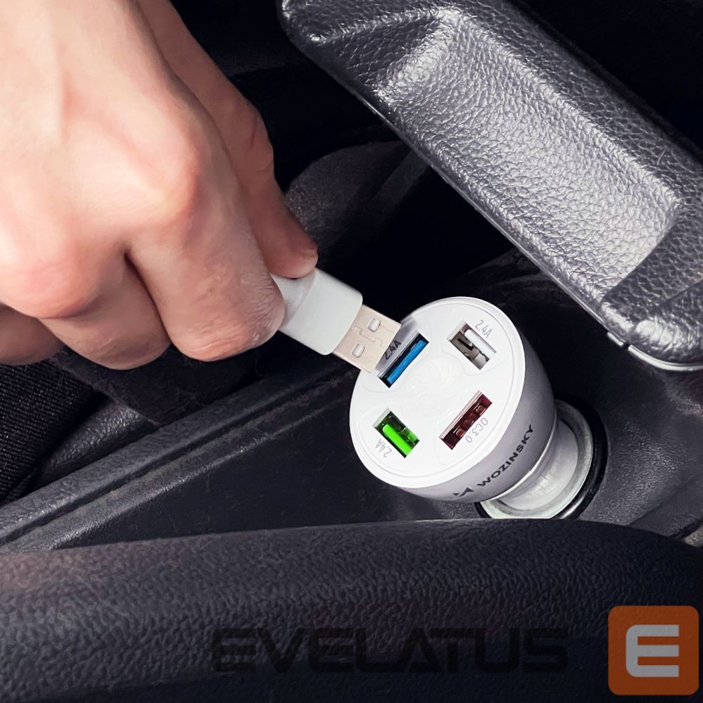 Cable Wozinsky Wozinsky WCCAW 50W 4x USB-A QC car charger - white