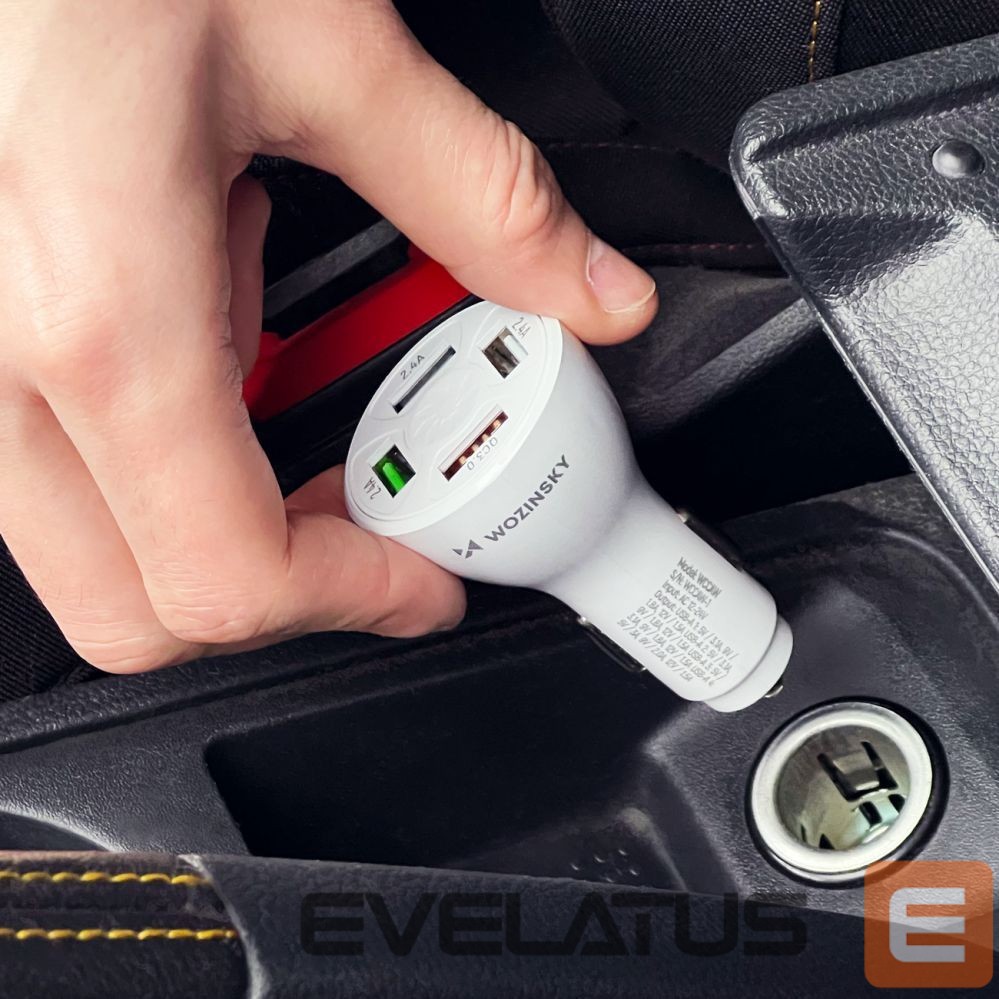 Cable Wozinsky Wozinsky WCCAW 50W 4x USB-A QC car charger - white
