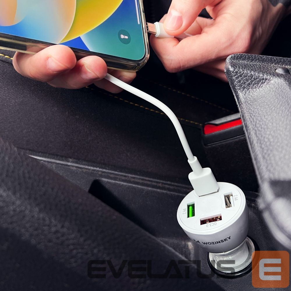 Cable Wozinsky Wozinsky WCCAW 50W 4x USB-A QC car charger - white