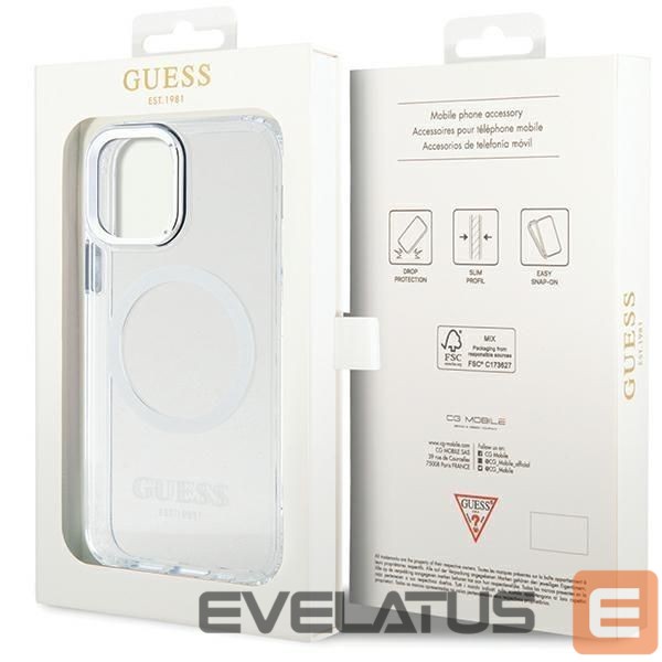 Back panel cover Guess Silver || Transparent