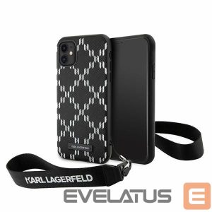 Back panel cover Karl Lagerfeld  Karl Lagerfeld KLHCN61SAKLMBSK iPhone 11 / Xr 6.1" black/black hardcase Monogram Losange Saffiano 