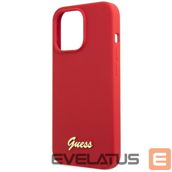 Back panel cover Guess Guess GUHCP13XLSLMGRE iPhone 13 Pro Max 6.7" red/burgundy hard case Silicone Vintage Gold Logo