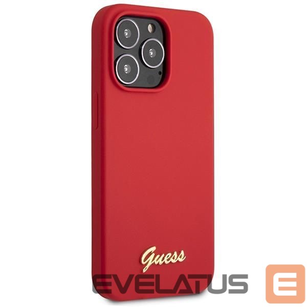 Back panel cover Guess Guess GUHCP13XLSLMGRE iPhone 13 Pro Max 6.7" red/burgundy hard case Silicone Vintage Gold Logo