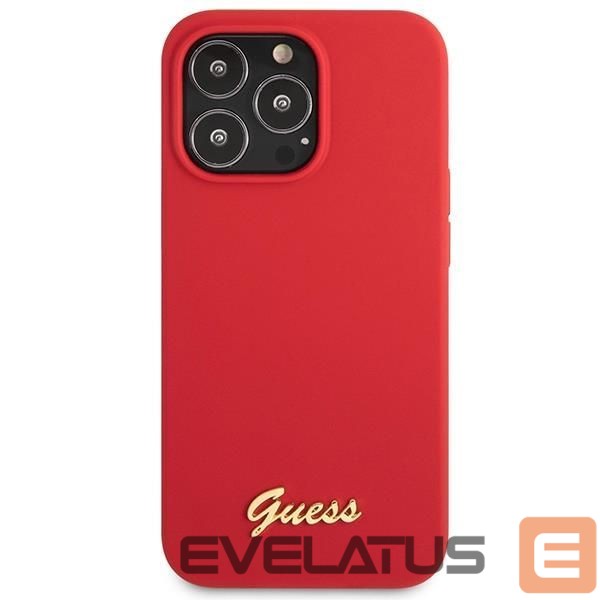 Back panel cover Guess Guess GUHCP13XLSLMGRE iPhone 13 Pro Max 6.7" red/burgundy hard case Silicone Vintage Gold Logo