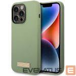 Back panel cover Guess  Guess Silicone Logo Plate MagSafe case for iPhone 14 Pro Max - green 