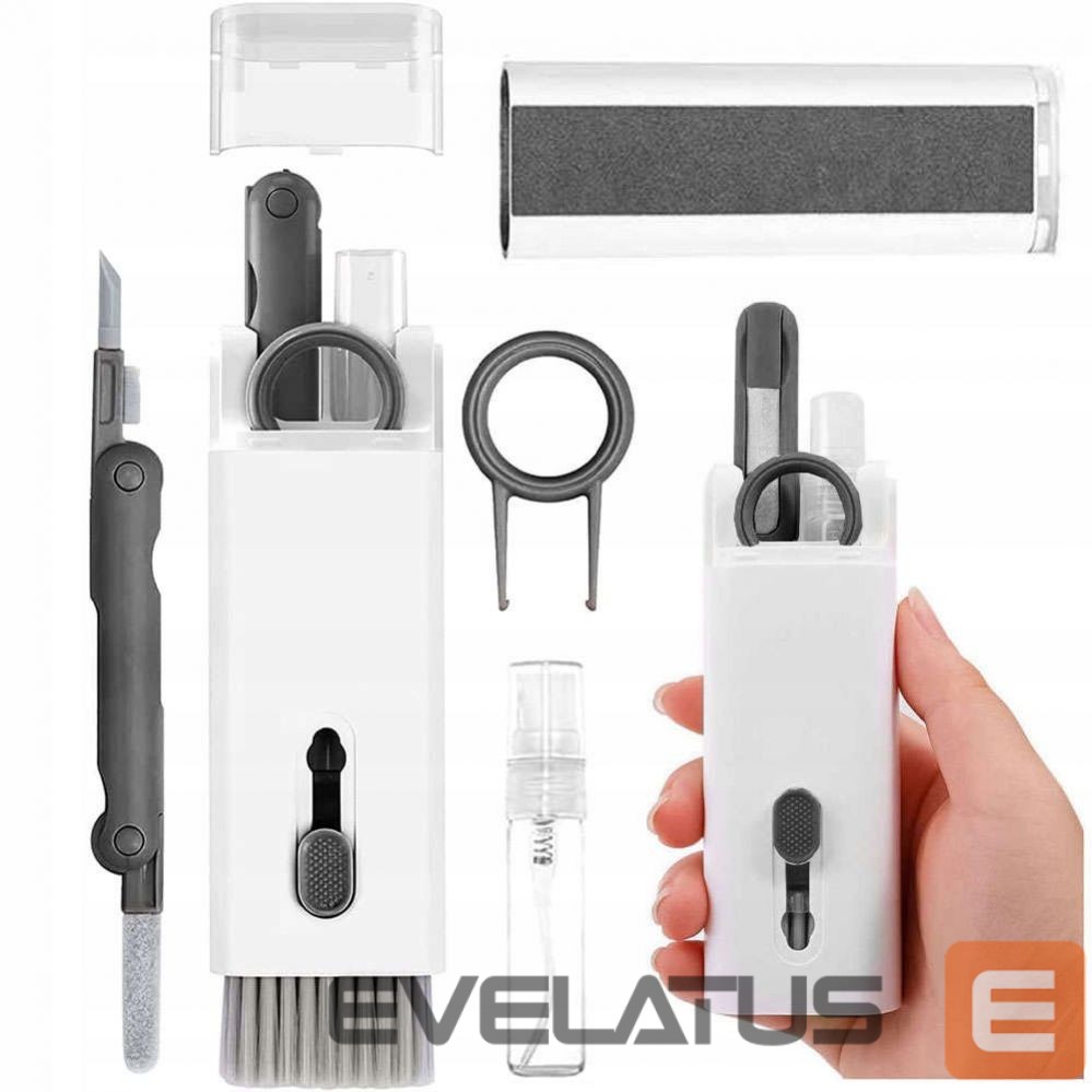 Other Phone Accessory Hurtel Multifunctional 7in1 cleaning set for headphones and keyboard - gray