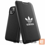Back panel cover Adidas  Adidas OR Booklet Case BASIC iPhone 14 6.1" black/black white 50181 