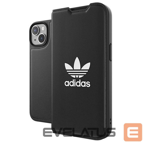 Back panel cover Adidas Adidas OR Booklet Case BASIC iPhone 14 6.1" black/black white 50181
