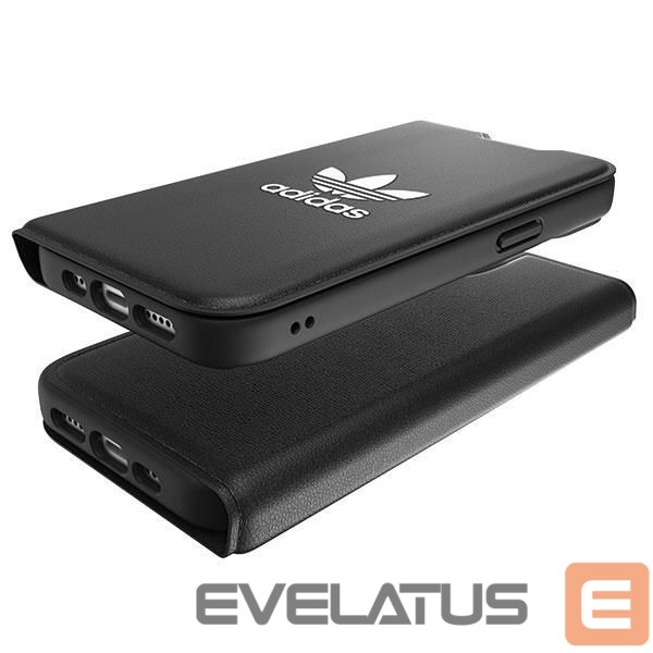 Back panel cover Adidas Adidas OR Booklet Case BASIC iPhone 14 6.1" black/black white 50181