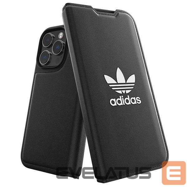 Back panel cover Adidas Adidas OR Booklet Case BASIC iPhone 14 Pro 6.1" black/black white 50182