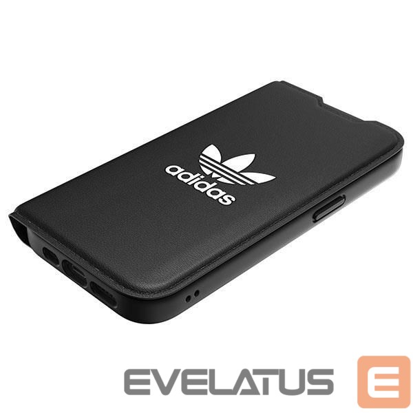 Back panel cover Adidas Adidas OR Booklet Case BASIC iPhone 14 Pro 6.1" black/black white 50182