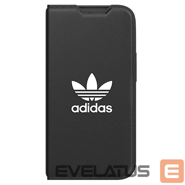 Back panel cover Adidas Adidas OR Booklet Case BASIC iPhone 14 Pro 6.1" black/black white 50182