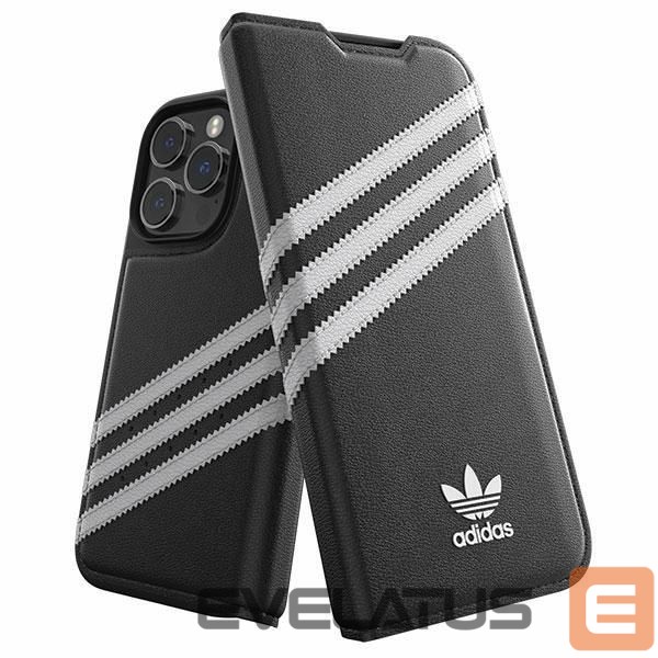 Back panel cover Adidas Adidas OR Booklet Case PU iPhone 14 Pro black/white 50196