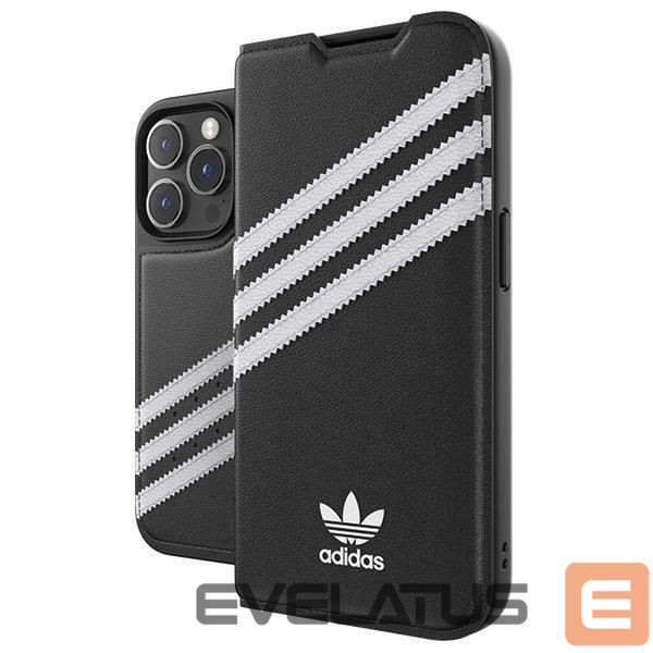 Back panel cover Adidas Adidas OR Booklet Case PU iPhone 14 Pro black/white 50196