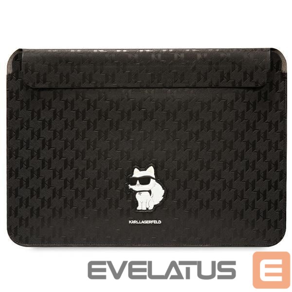 Back panel cover Karl Lagerfeld Karl Lagerfeld Saffiano Monogram Choupette case for a 16" laptop - black