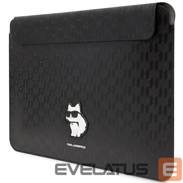 Back panel cover Karl Lagerfeld Karl Lagerfeld Saffiano Monogram Choupette case for a 16" laptop - black