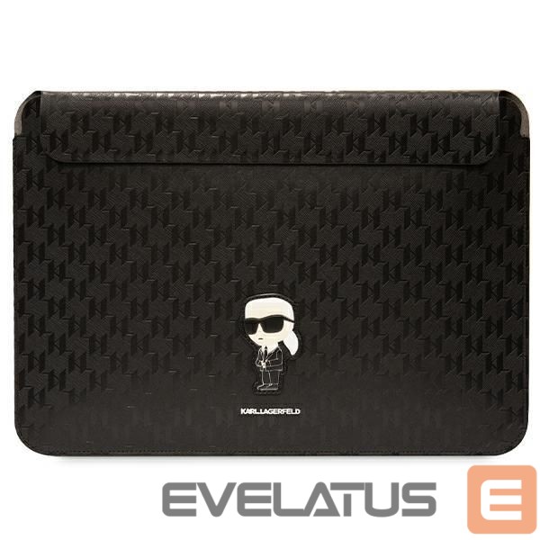 Back panel cover Karl Lagerfeld Karl Lagerfeld Saffiano Monogram Ikonik case for a 16" laptop - black