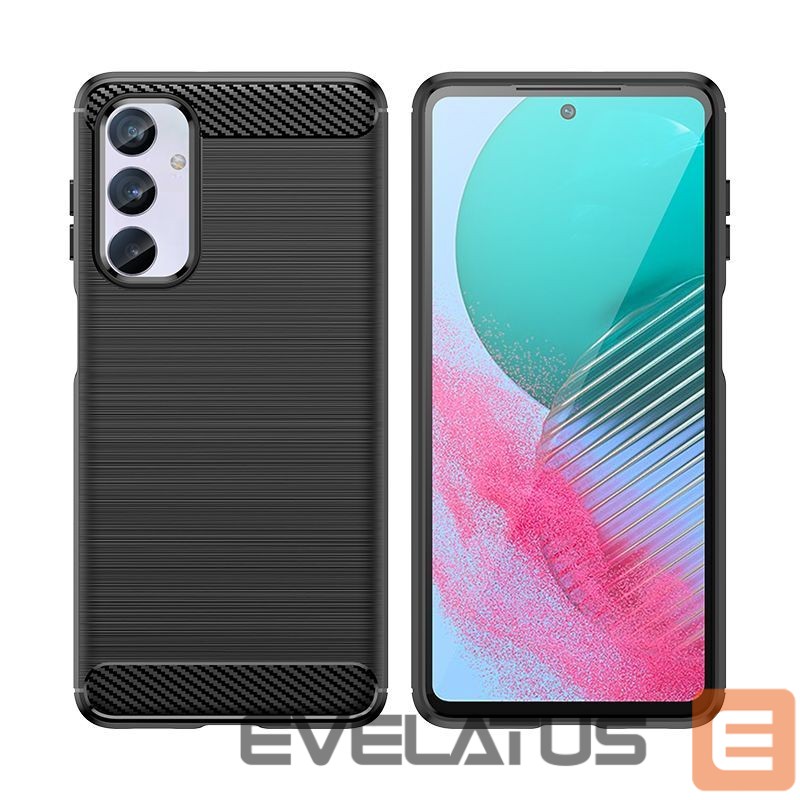 Back panel cover Hurtel Flexible carbon pattern case for Samsung Galaxy M54 Carbon Case - black