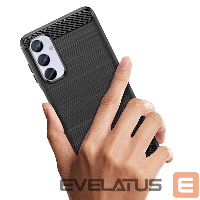 Back panel cover Hurtel Flexible carbon pattern case for Samsung Galaxy M54 Carbon Case - black