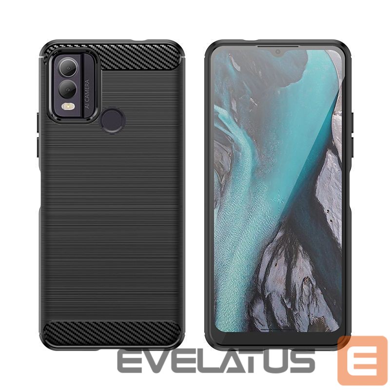 Back panel cover Hurtel Carbon Case silicone case for Nokia C22 - black