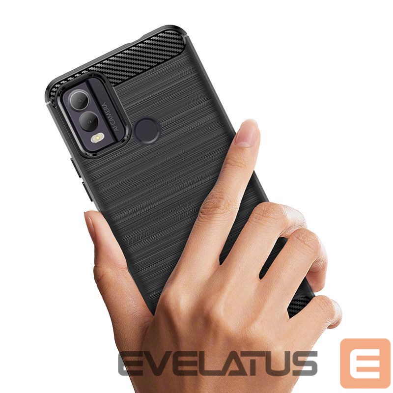Back panel cover Hurtel Carbon Case silicone case for Nokia C22 - black
