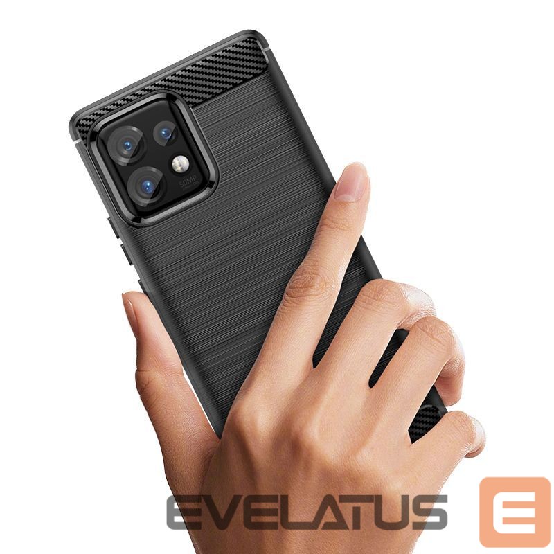Back panel cover Hurtel Carbon Case silicone case for Motorola Edge 40 Pro - black