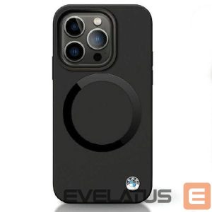 Back panel cover BMW  BMW BMHMP14LSILBK2 case for iPhone 14 Pro - black Signature Liquid Silicone MagSafe 