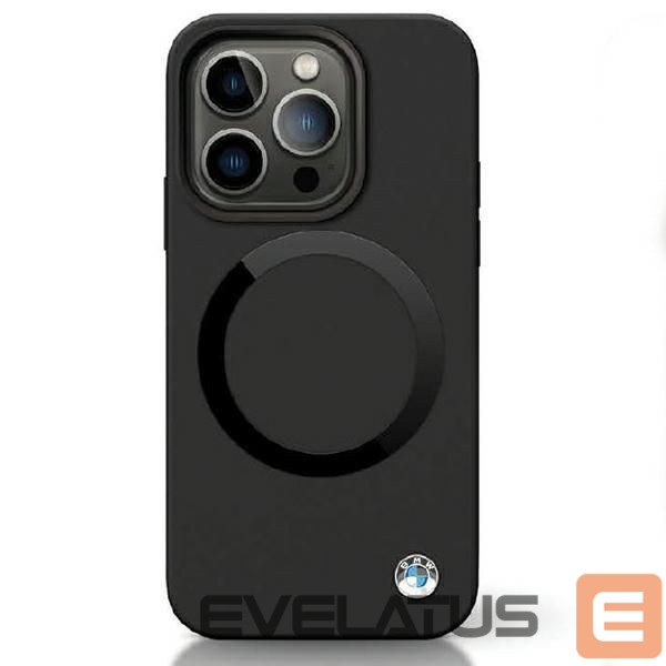Back panel cover BMW BMW BMHMP14XSILBK2 case for iPhone 14 Pro Max 6.7" - black Signature Liquid Silicone MagSafe