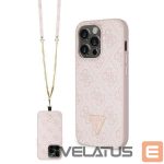 Back panel cover Guess  Guess GUHCP14LP4TDSCPP case for iPhone 14 Pro - pink Crossbody 4G Metal Logo 