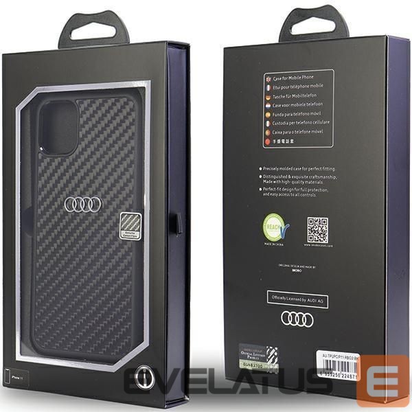 Back panel cover Audi Audi Carbon Fiber iPhone 11 / Xr 6.1" black/black hardcase AU-TPUPCIP11-R8/D2-BK