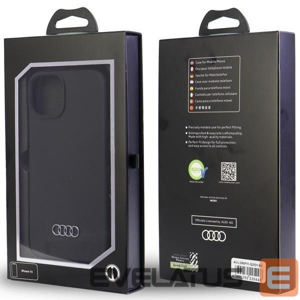 Back panel cover Audi Audi Silicone Case iPhone 11 / Xr 6.1" black/black hardcase AU-LSRIP11-Q3/D1-BK