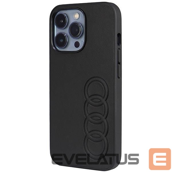 Back panel cover Audi Audi Synthetic Leather iPhone 13 Pro / 13 6.1" black/black hardcase AU-TPUPCIP13P-TT/D1-BK