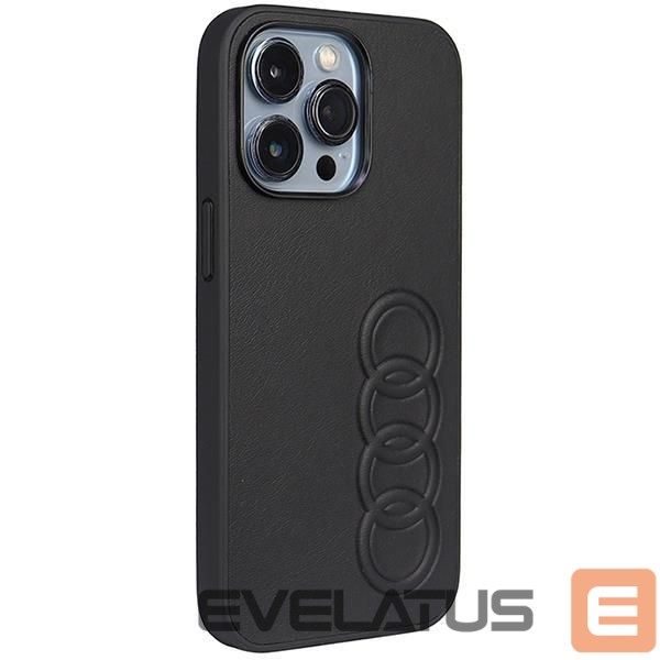 Back panel cover Audi Audi Synthetic Leather iPhone 13 Pro / 13 6.1" black/black hardcase AU-TPUPCIP13P-TT/D1-BK