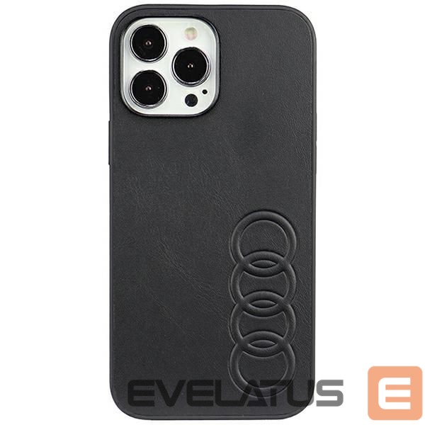 Back panel cover Audi Audi Synthetic Leather iPhone 13 Pro Max 6.7" black/black hardcase AU-TPUPPCIP13PM-TT/D1-BK