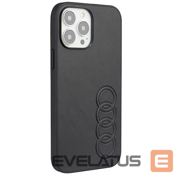 Back panel cover Audi Audi Synthetic Leather iPhone 13 Pro Max 6.7" black/black hardcase AU-TPUPPCIP13PM-TT/D1-BK