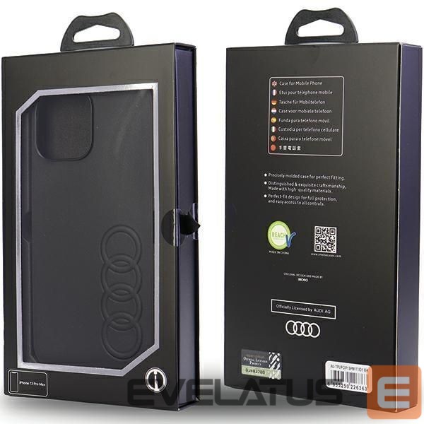 Back panel cover Audi Audi Synthetic Leather iPhone 13 Pro Max 6.7" black/black hardcase AU-TPUPPCIP13PM-TT/D1-BK