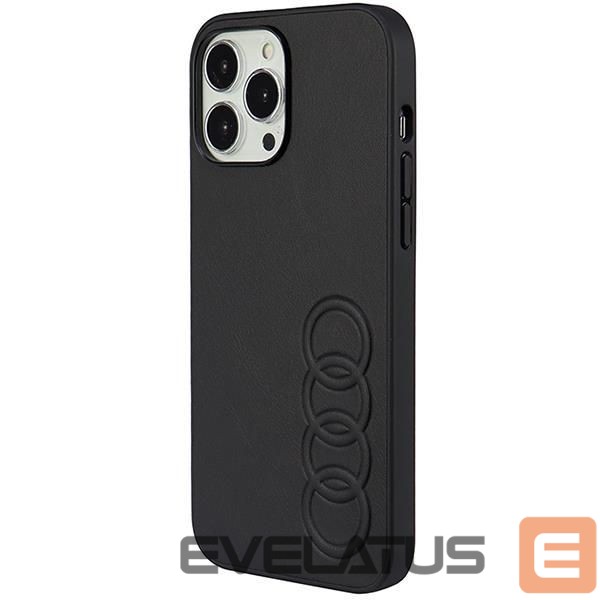 Back panel cover Audi Audi Synthetic Leather iPhone 13 Pro Max 6.7" black/black hardcase AU-TPUPPCIP13PM-TT/D1-BK