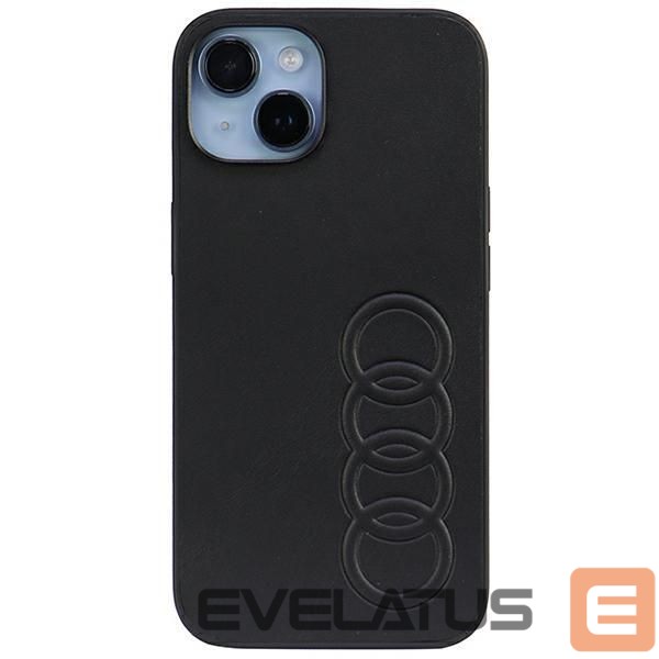 Back panel cover Audi Audi Synthetic Leather iPhone 14 6.1" black/black hardcase AU-TPUPPCIP14-TT/D1-BK