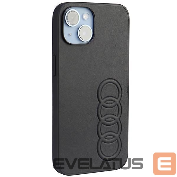 Back panel cover Audi Audi Synthetic Leather iPhone 14 6.1" black/black hardcase AU-TPUPPCIP14-TT/D1-BK